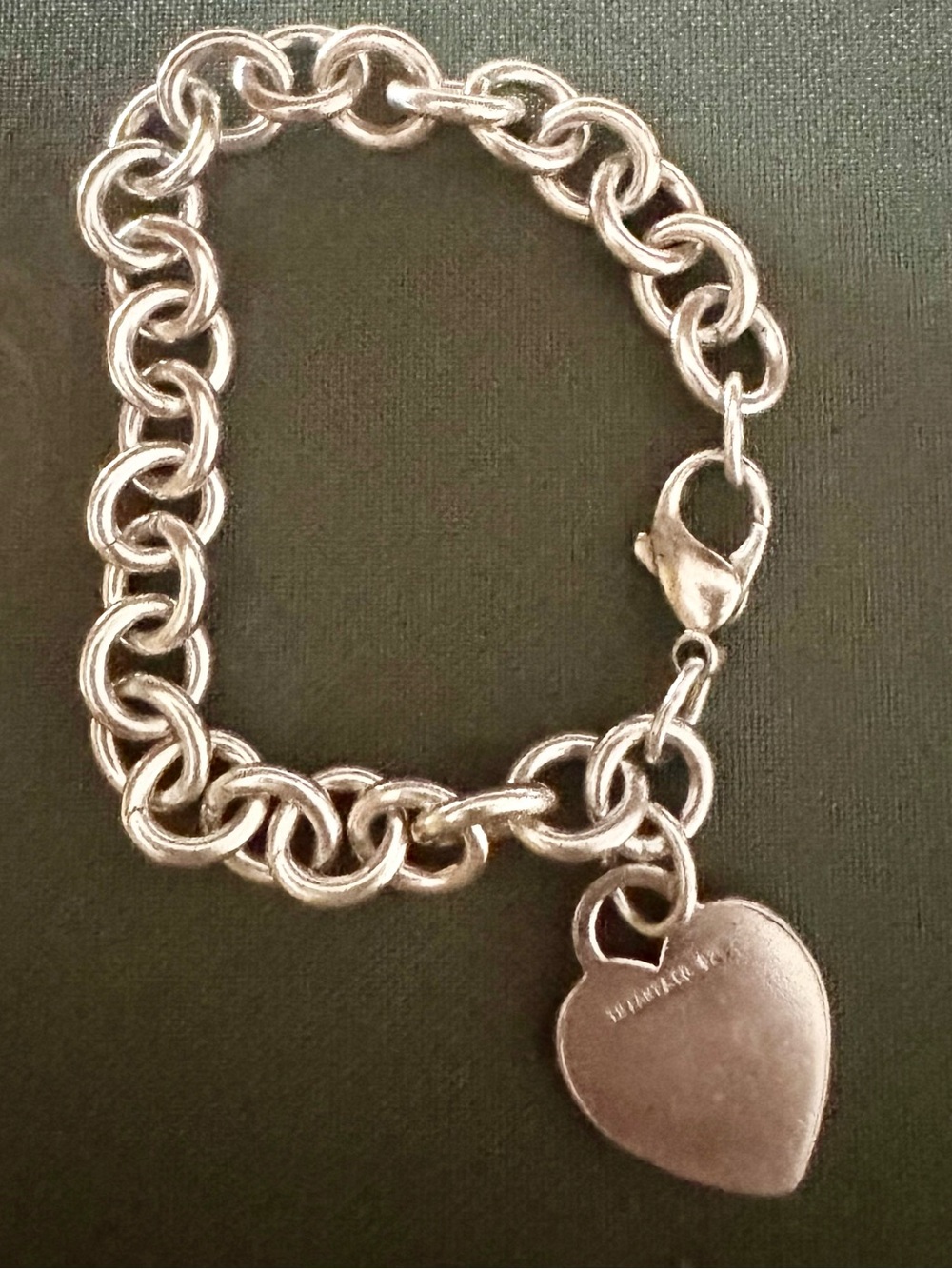 Tiffany & Co. Sterling Silver Heart Tag Charm Bracelet